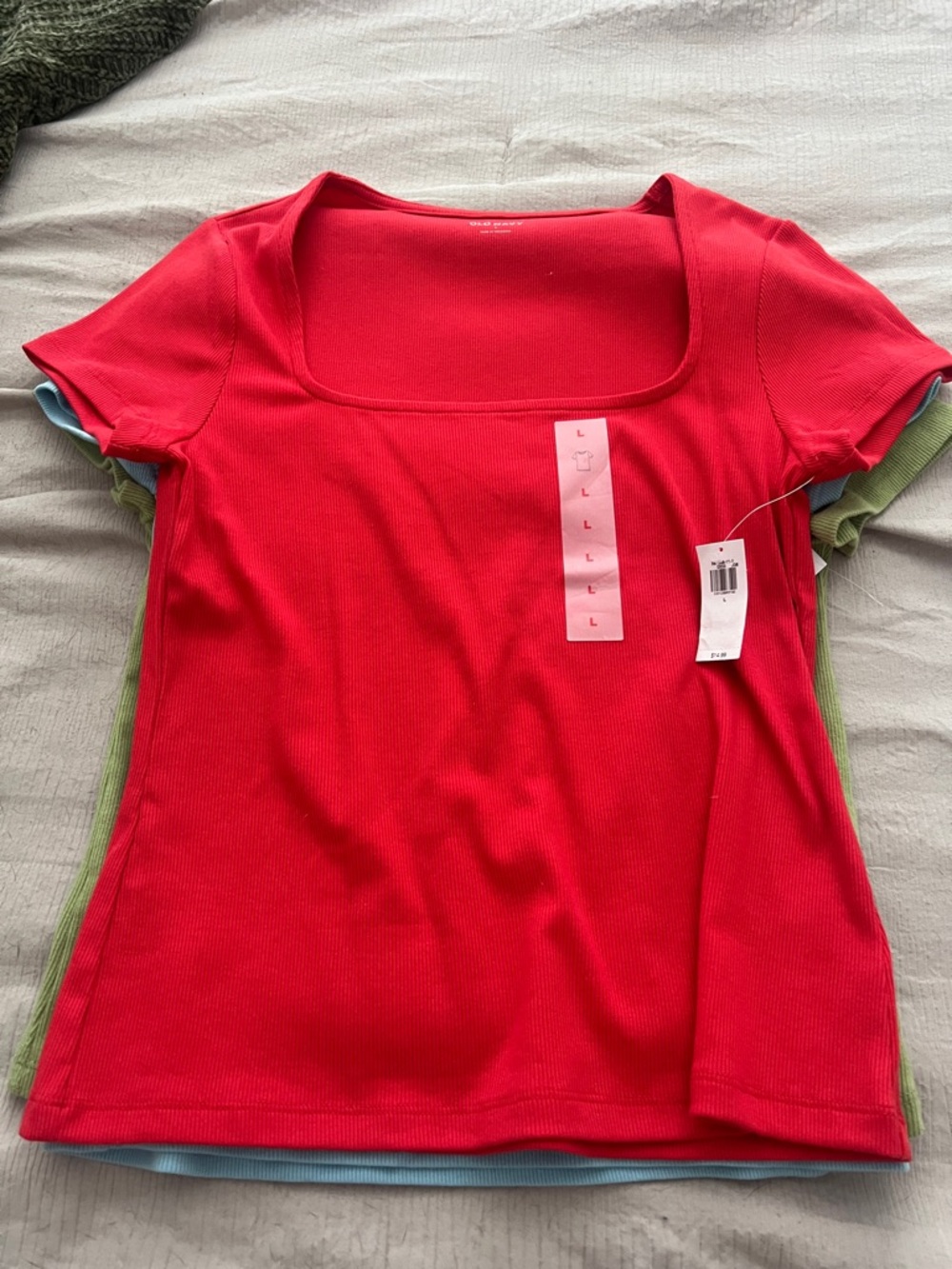Old Navy Women's Scoop Neck Rib Knit Tops - Picture 4 of 4